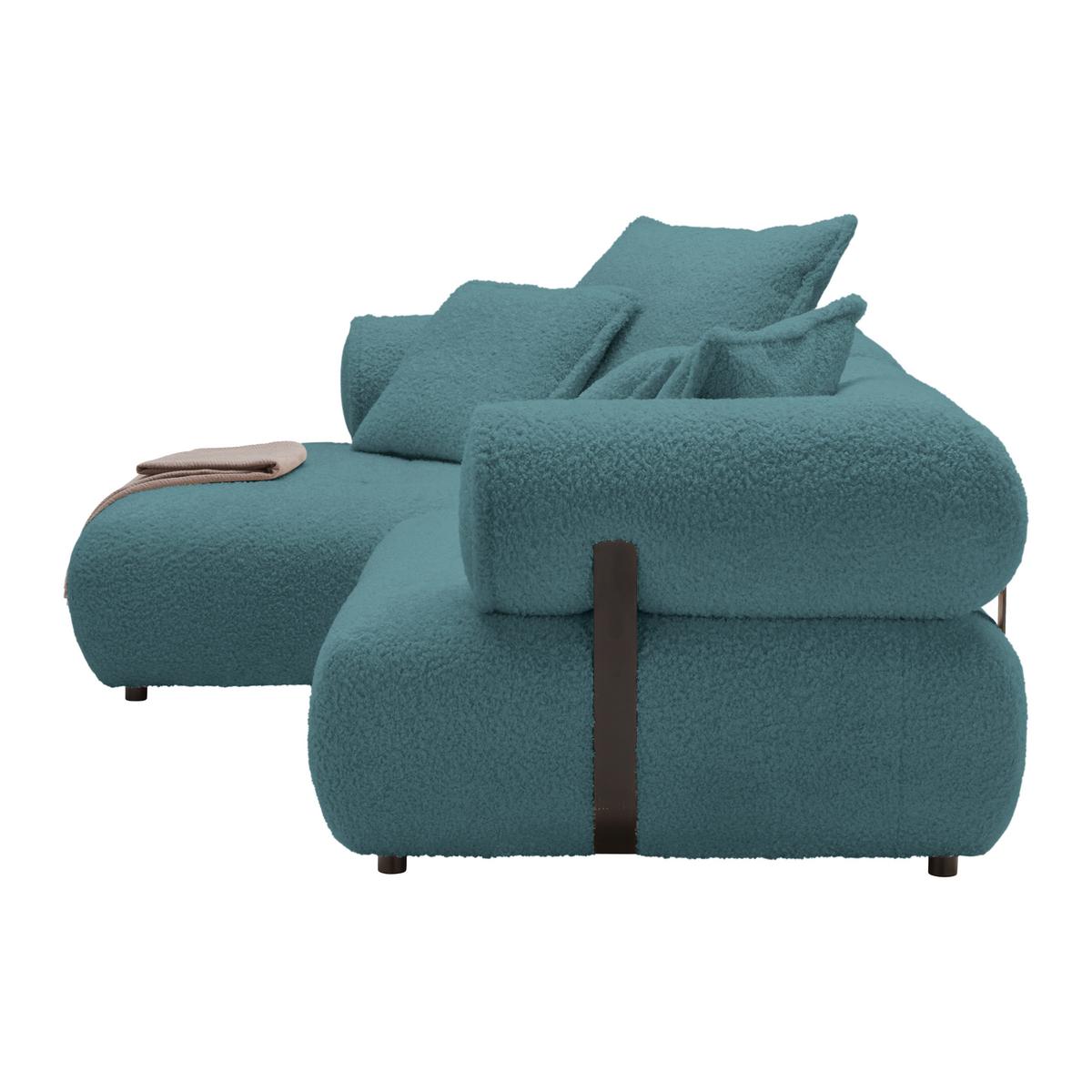 Wohnlandschaft Casimir Petrol - Petrol/Schwarz, LIFESTYLE, Kunststoff/Textil (180/310cm) - Premium Living