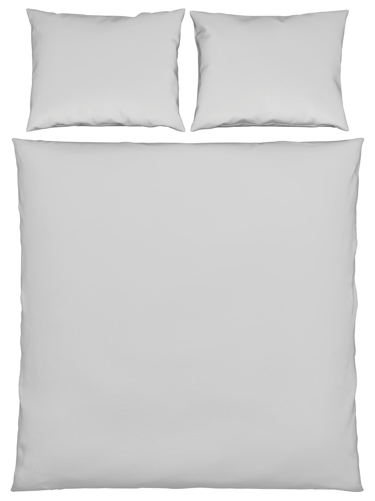 Bettwäsche Stone Washed Uni XXL ca. 200x220cm - Hellgrau, MODERN, Textil (200/220cm) - Modern Living