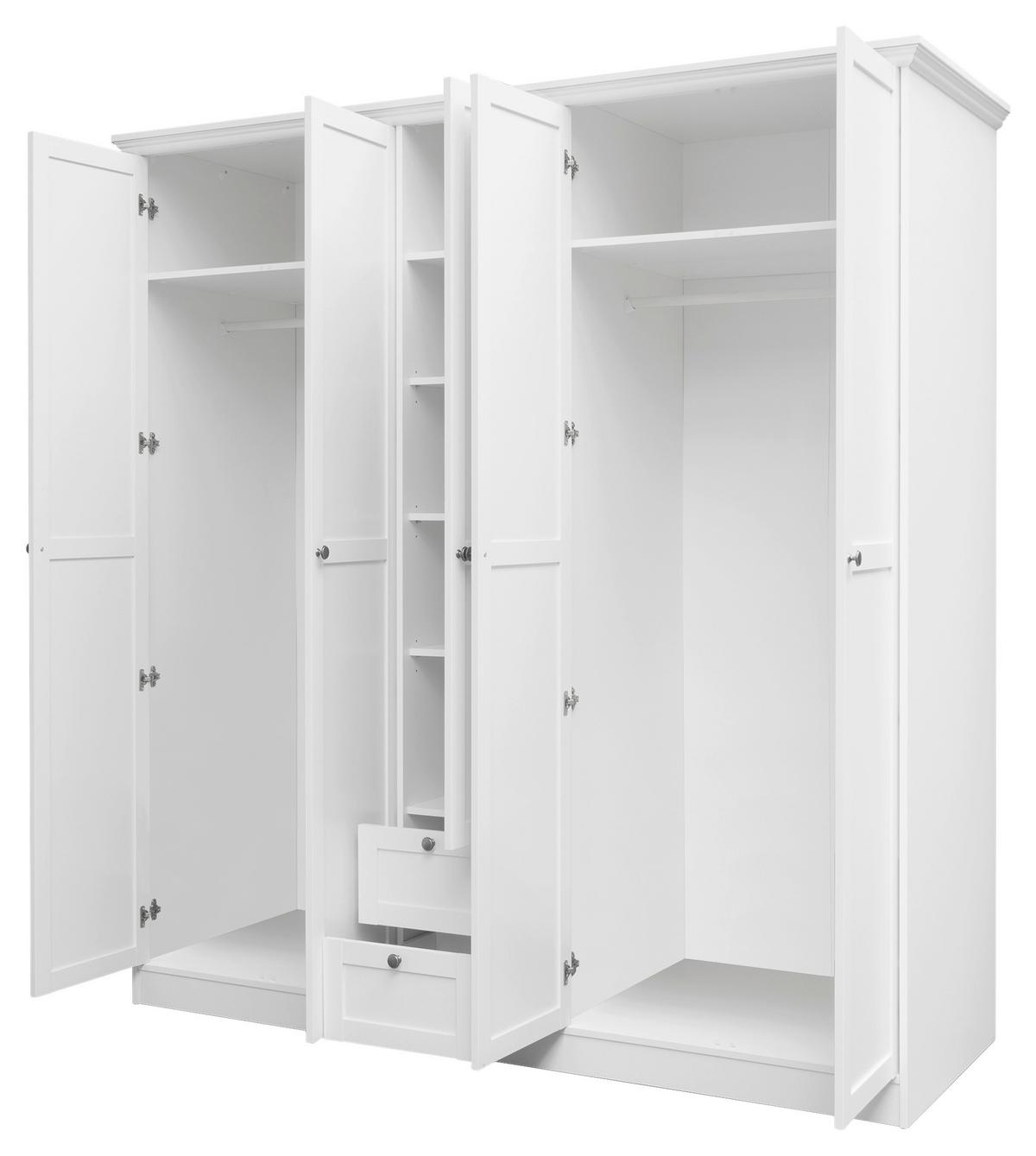 SZAFA UCHYLNA LANDWOOD 19 - kolor srebrny/biały, Lifestyle, materiał drewnopochodny/metal (190/200/67cm) - MID.YOU