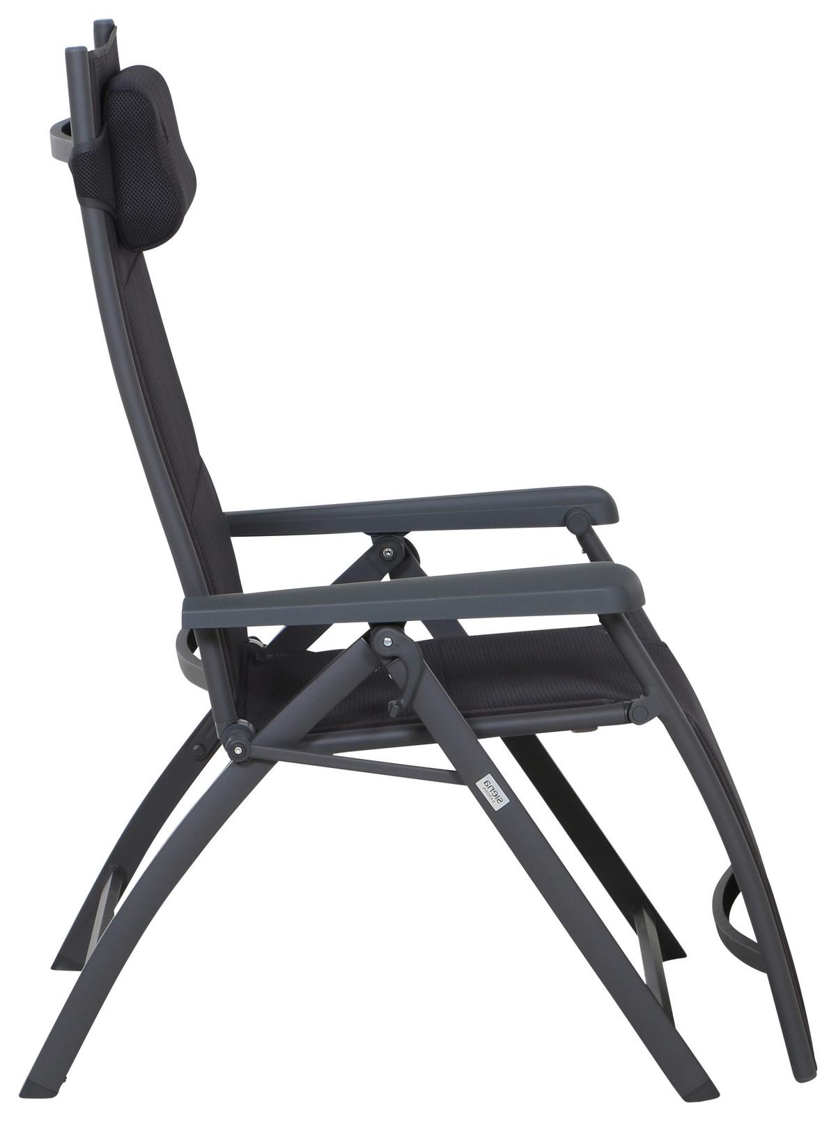 Garten-Relaxliegel Anthrazit Aluminium klappbar - Anthrazit, KONVENTIONELL, Textil/Metall (69/124/84cm) - Siena Garden