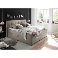 Boxspringbett Granada ca. 180x200 cm Schlammfarben - Schlammfarben/Schwarz, Basics, Kunststoff/Textil (180/200cm) - MID.YOU