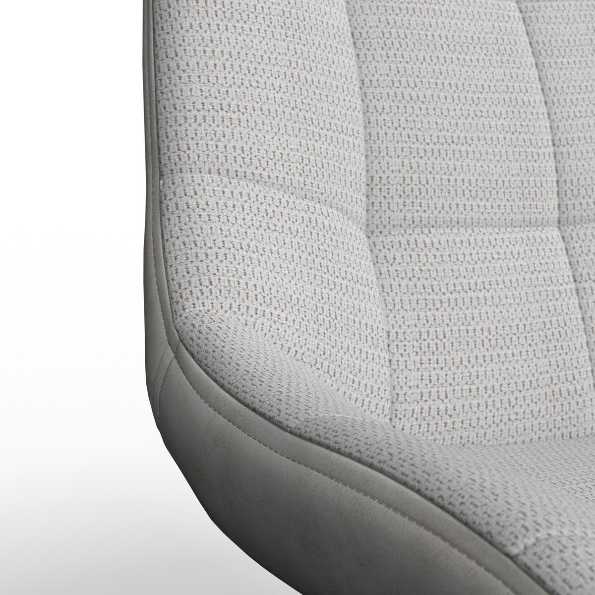 Schwingstuhl Marilea Creme Lederlook/Webstoff Gepolstert - Creme/Schwarz, MODERN, Holz/Textil (53/86/61cm) - Bessagi Home