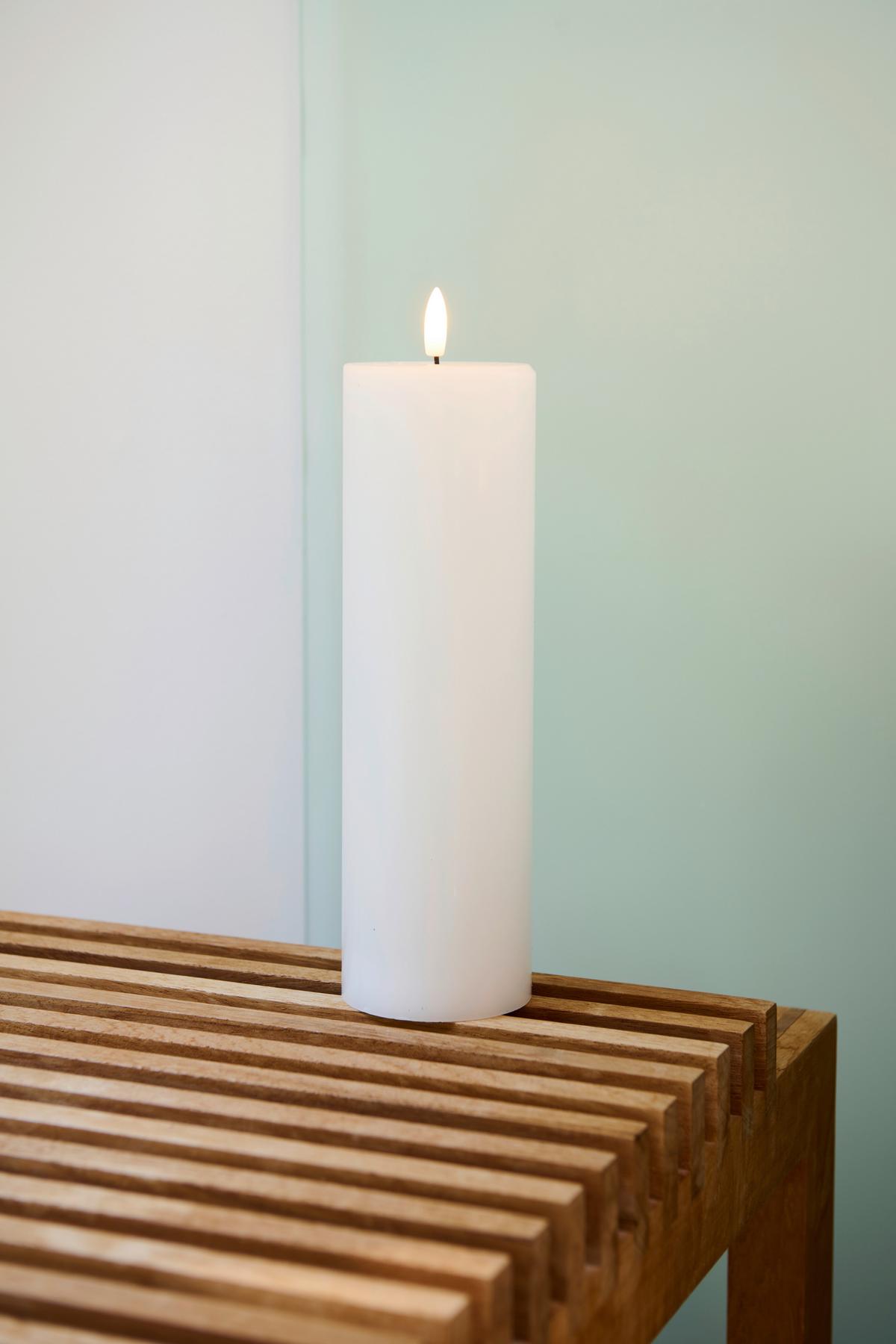 ŚWIECA LED 80624 SILLE - biały, Basics, materiały naturalne (7,5/25cm)