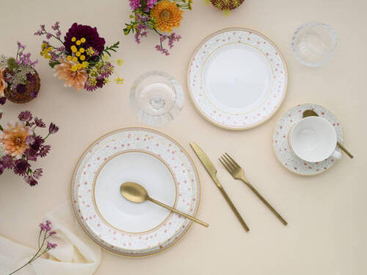 Kombiservice Emilia Weiß, 30-teilig - Perlmutt, Trend, Keramik - Creatable