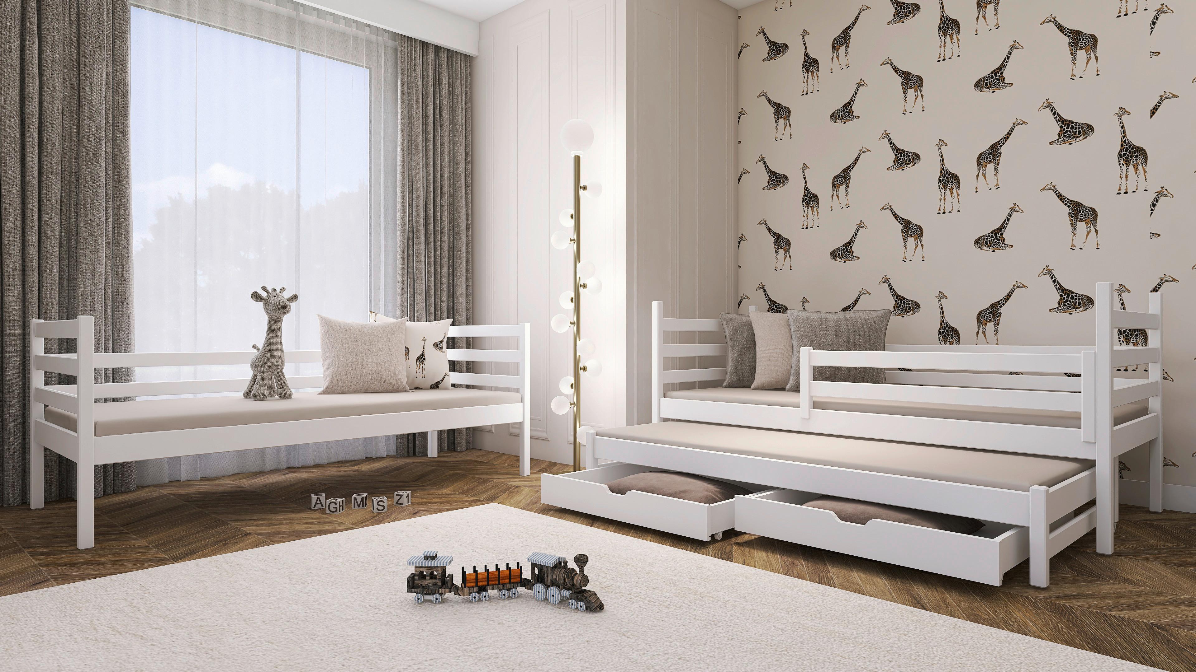 Etagenbett Mila Weiß ca. 90x200cm - Birkefarben/Weiß, Holz (90/200cm) - Mömax