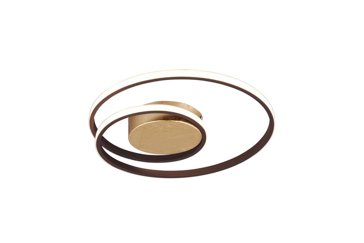 LED-Deckenleuchte max. 22 Watt - Rostfarben/Goldfarben, Basics, Metall (39/39/7cm)
