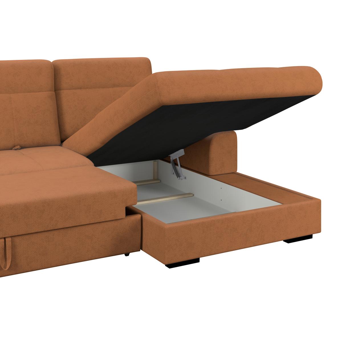 Kutna Garnitura Malaga - crna/terakota, Konvencionalno, tekstil/drvo (286/203cm) - Ondega