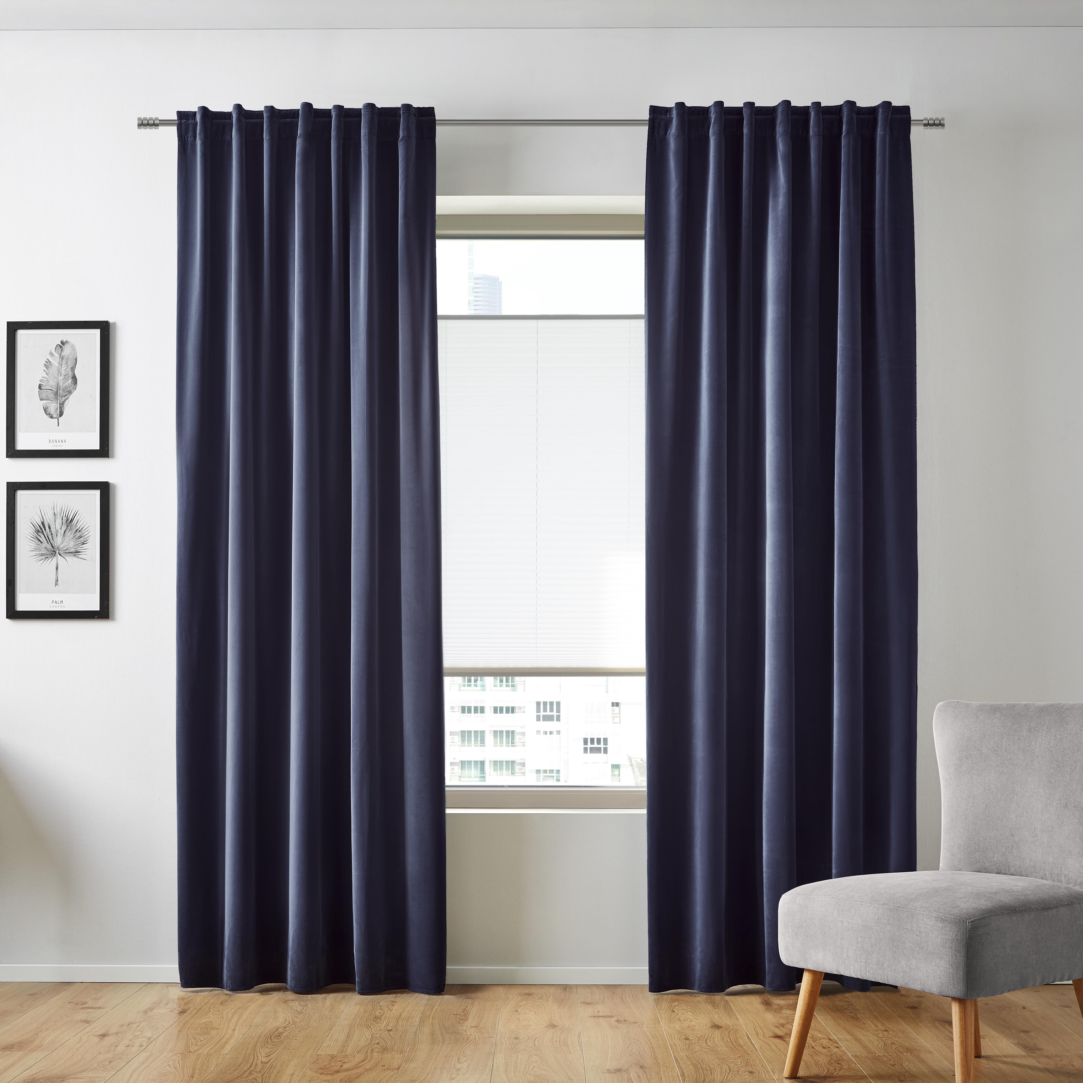 Vorhang in Blau ca. 135x245 cm 'Smilla' - Blau, Textil (135/245cm) - Bessagi Home