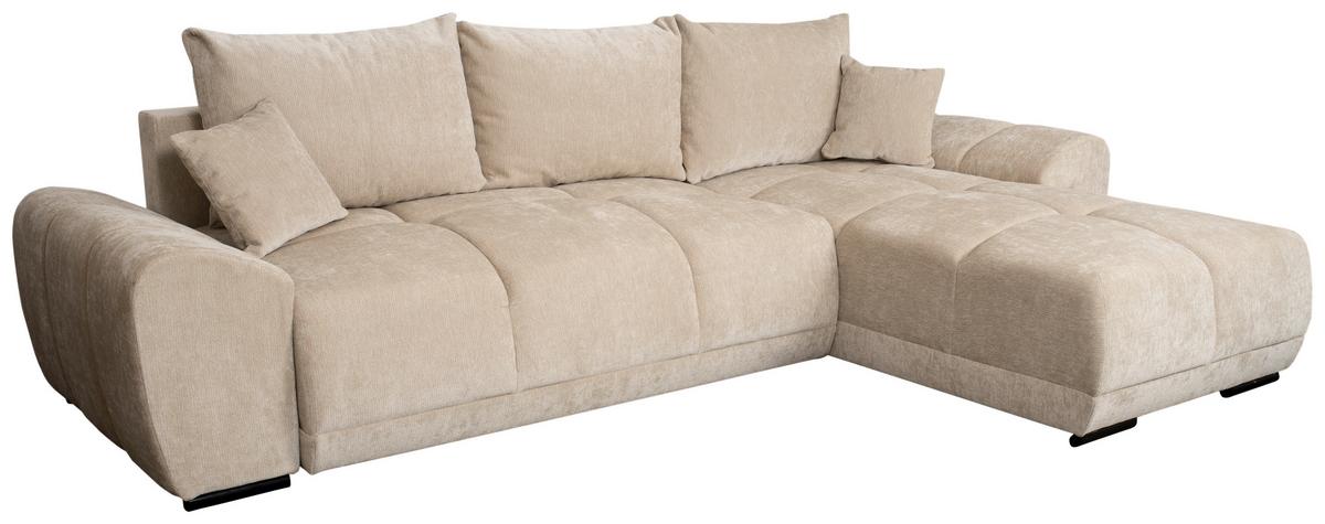 Kutna Garnitura Bonn - bež/crna, Moderno, tekstil/plastika (296/182cm) - Modern Living