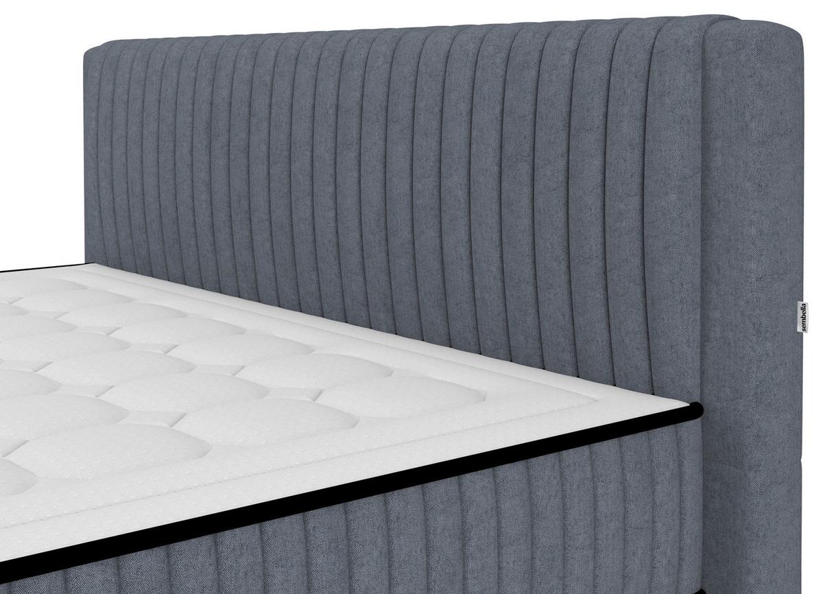 Bett Elena Blau ca. 160x200cm - Blau, KONVENTIONELL, Holz/Holzwerkstoff (160/200cm) - Sembella