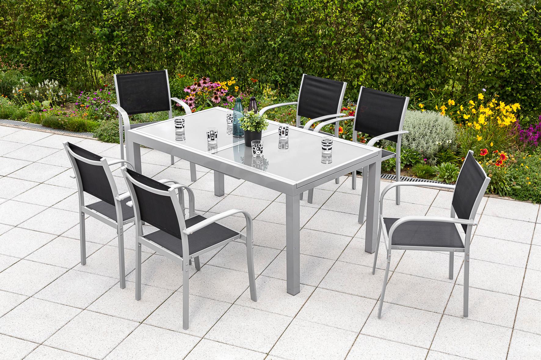 GARTENSET OSTIA - Taupe/Silberfarben, MODERN, Textil/Metall - Gardenson