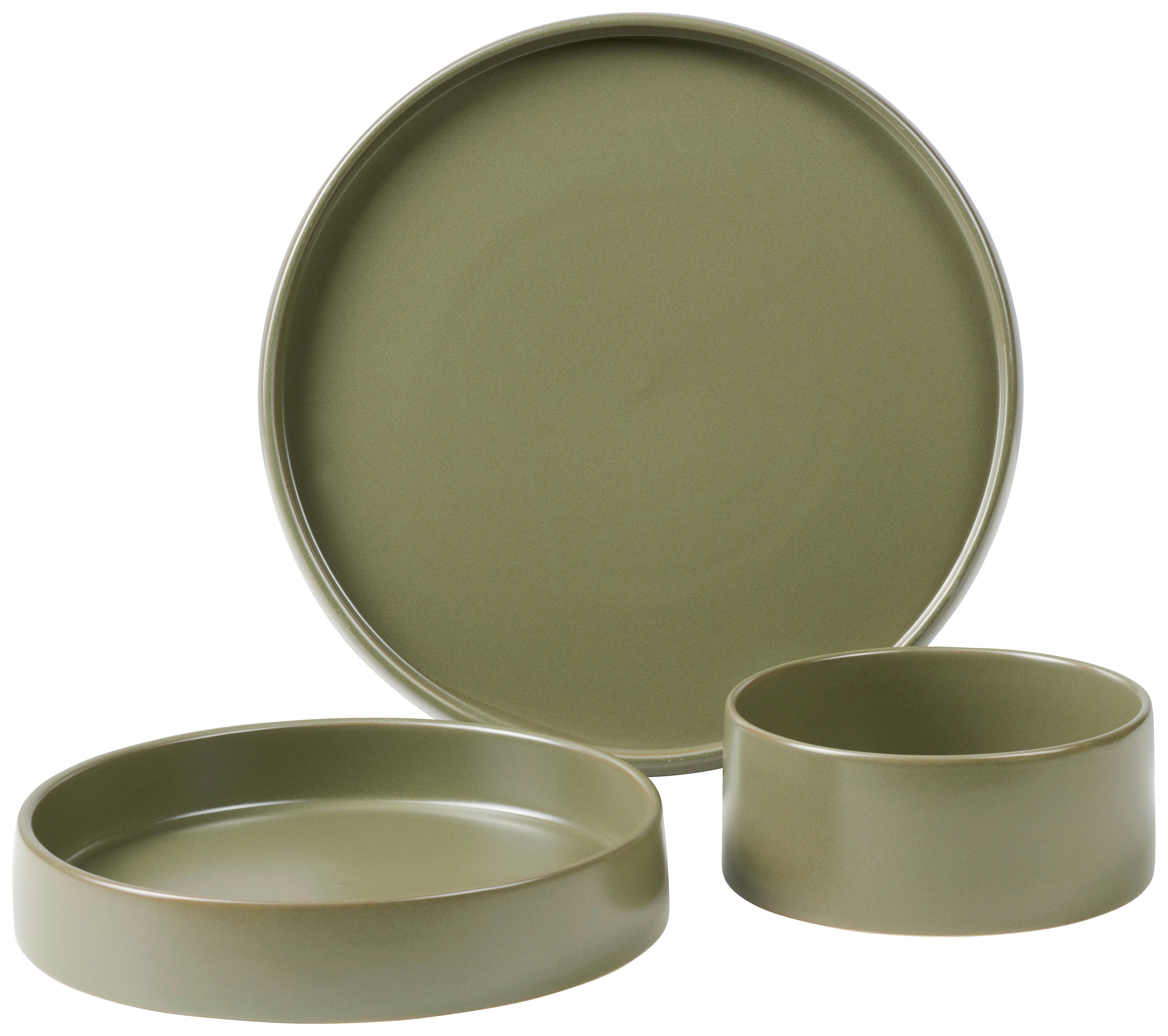 SERWIS OBIADOWO-ŚNIADANIOWY 20205 KYOTO - zielony, Trend, ceramika - Novel