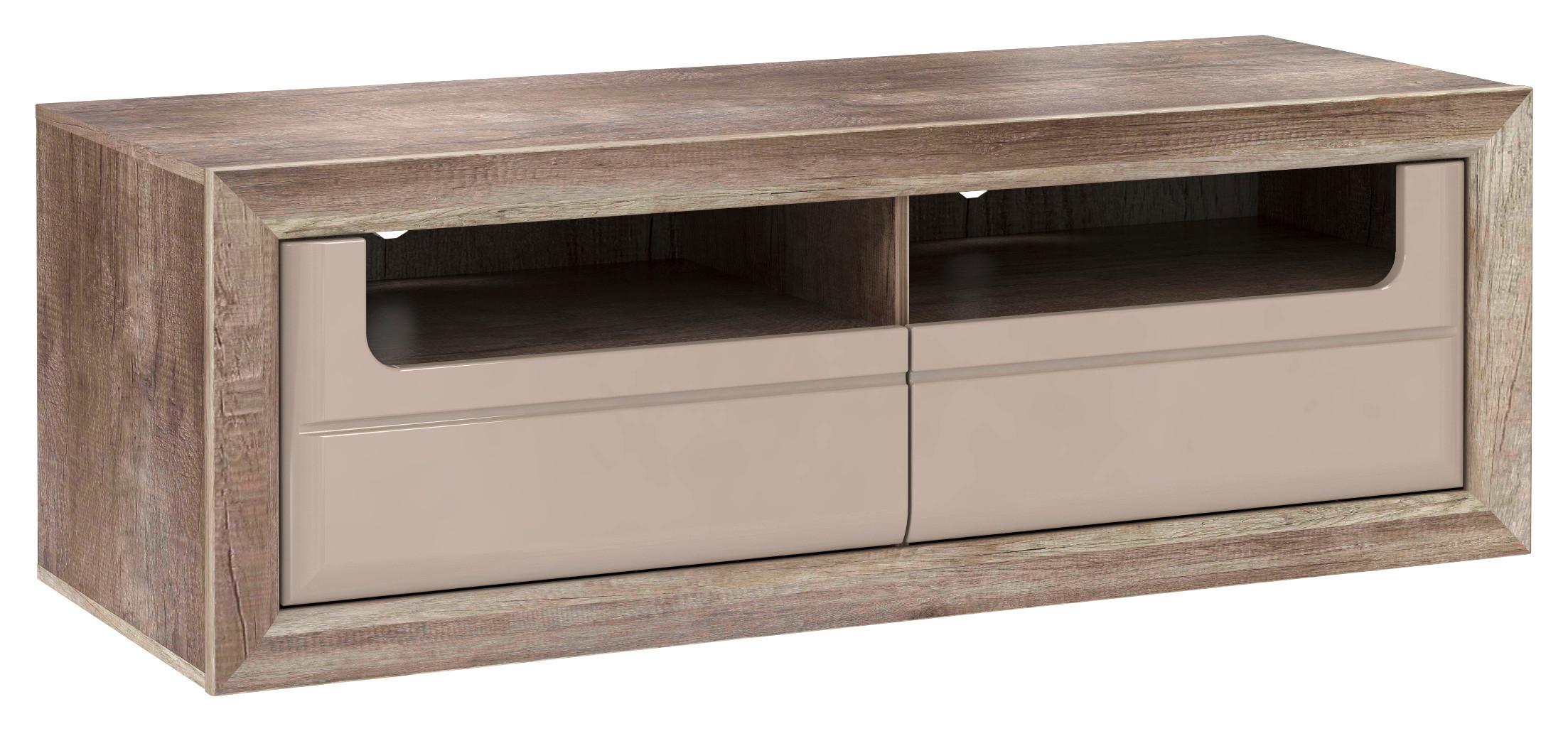 Tv Komoda Tiziano - siva/boje hrasta, Moderno, drvni materijal/metal (143,8/49,7/54,2cm) - Modern Living