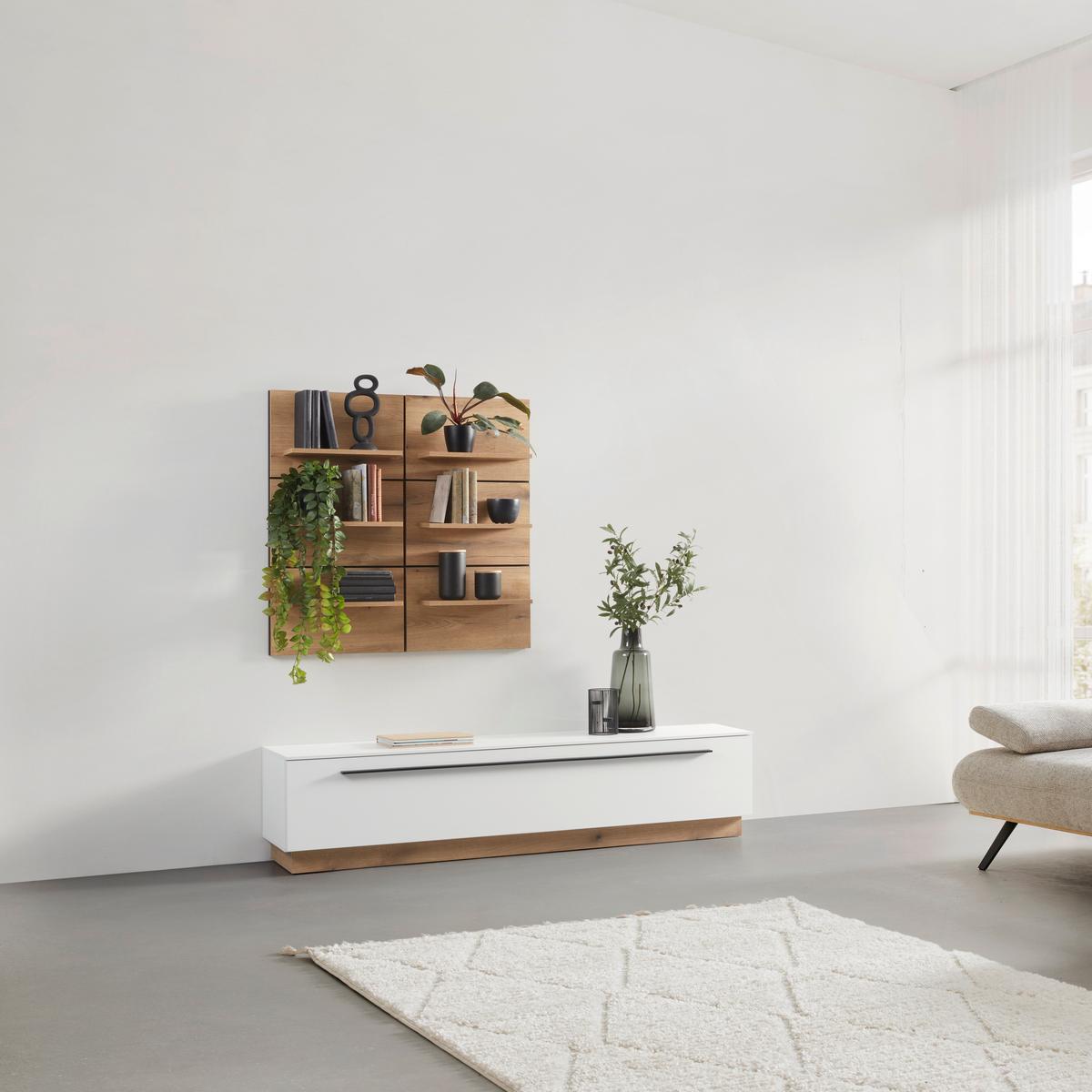 Tv-element Mateo, Bela - Moderno, umetna masa/leseni material (180/41/40cm) - Mömax
