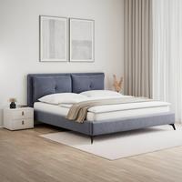 Polsterbett Sleepy Graublau ca. 180x200 cm - Graublau/Schwarz, MODERN, Holz/Textil (180/200cm) - Bessagi Home