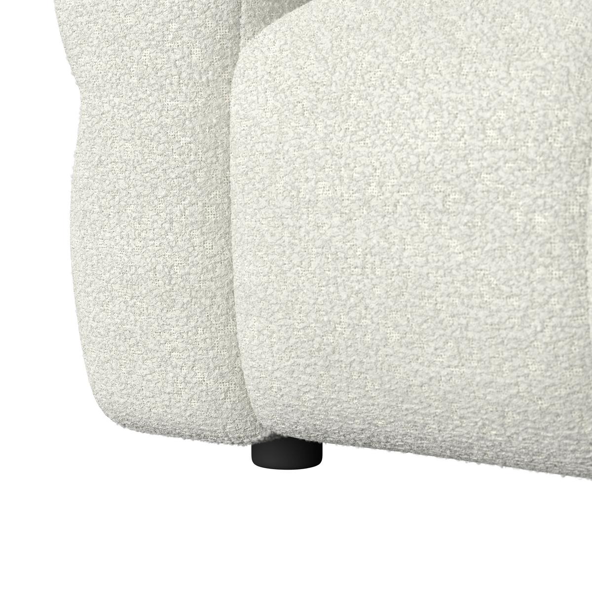 CANAPEA MARIE - alb/culoare natur, Modern, lemn/textil (230/88/77cm) - Bessagi Home