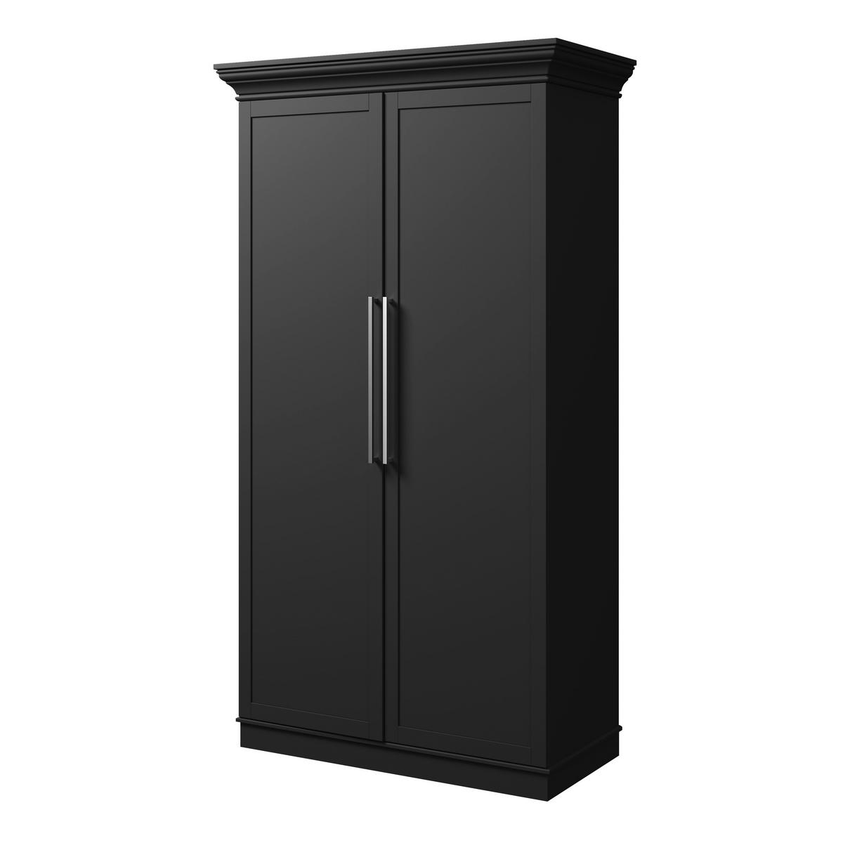 Tálalószekrény Alvaro - fekete, Modern, faalapú anyag/fém (121,5/220/55,5cm) - Bessagi Home
