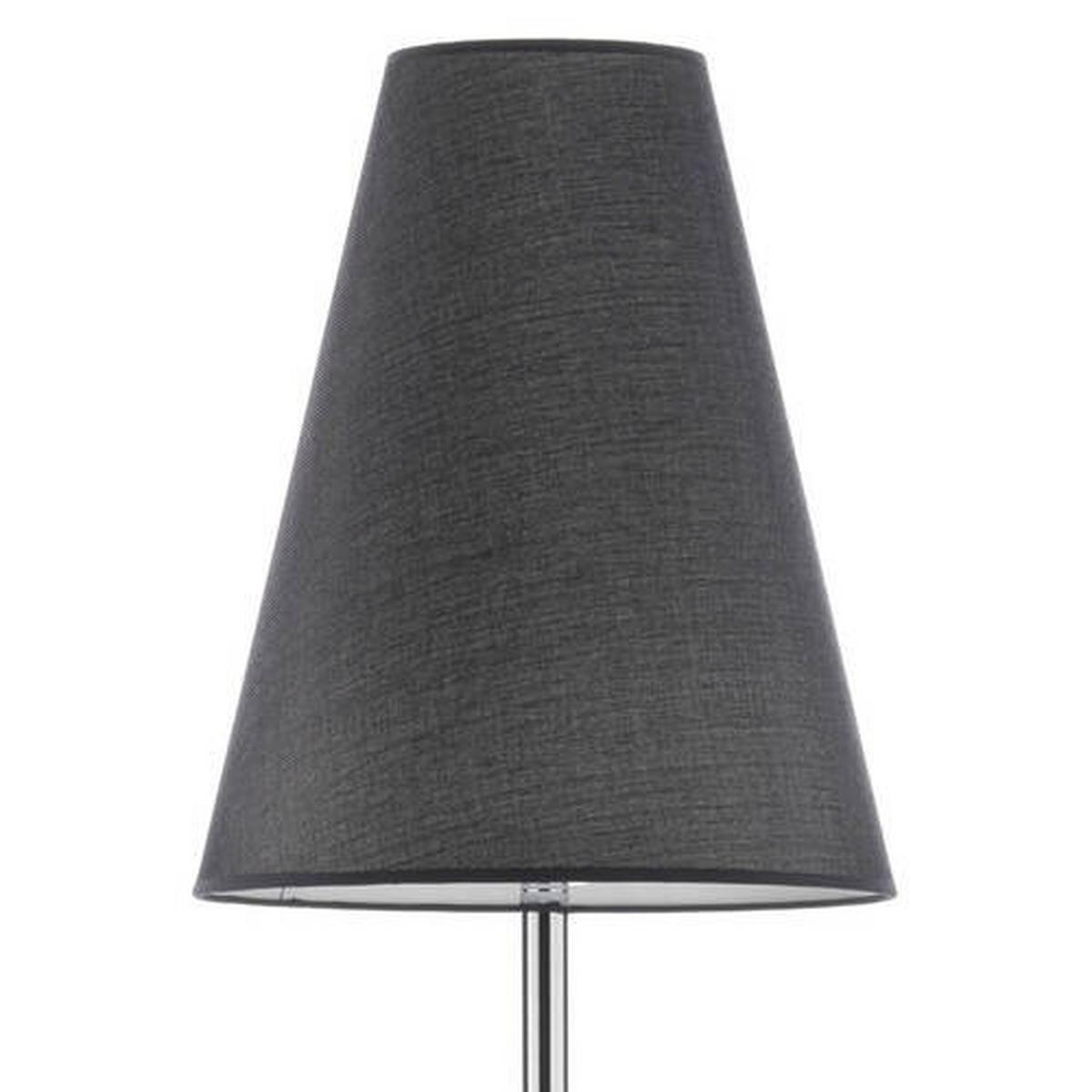 Stehleuchte Richard nero Schwarz/Chrom max. 22 Watt - Chromfarben/Schwarz, KONVENTIONELL, Textil/Metall (35/180cm)