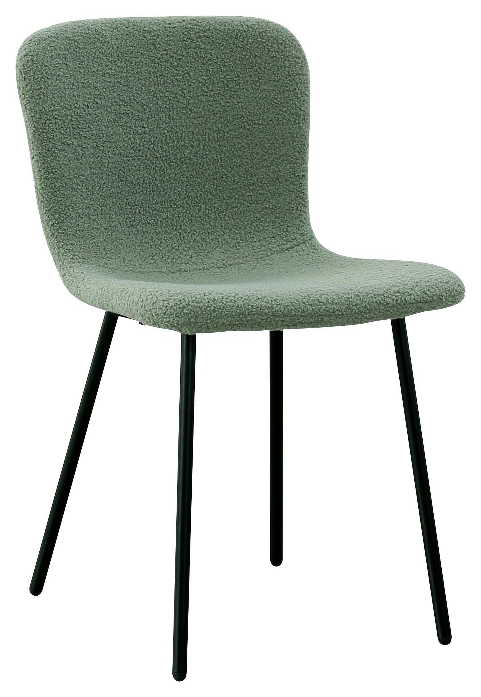 Stuhl Teddy in Mintgrün/Schwarz - Schwarz/Mintgrün, Design, Textil/Metall (44/79/51cm) - Mömax