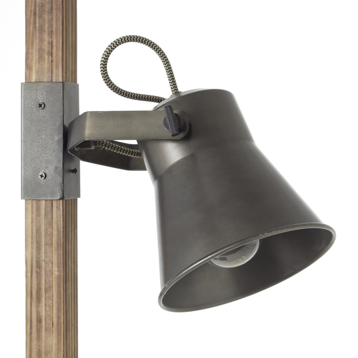 Stehleuchte Plow max. 10 Watt - Schwarz, Design, Holz/Metall (51/153,5cm) - Brilliant