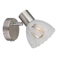 STRAHLER 54315-1 ZACHERY - Nickelfarben, Konventionell, Glas/Metall (10/12,5cm) - Globo