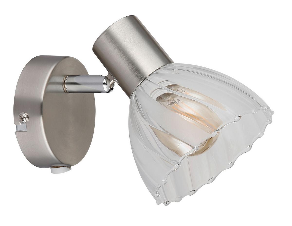 STRAHLER 54315-1 ZACHERY - Nickelfarben, Konventionell, Glas/Metall (10/12,5cm) - Globo