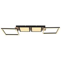 LED-Deckenleuchte Bossy max. 36 Watt - Dunkelbraun/Opal, Design, Holzwerkstoff/Kunststoff (100/27/11cm) - Globo