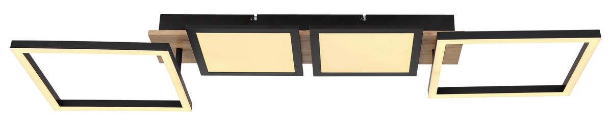 LED-Deckenleuchte Bossy max. 36 Watt - Dunkelbraun/Opal, Design, Holzwerkstoff/Kunststoff (100/27/11cm) - Globo