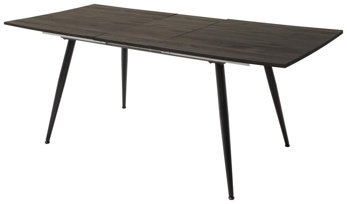 Raztegljiva Jedilna Miza Barbuda, 160-200 X 90 Cm - črna/barve hrasta, Moderno, kovina/leseni material (160-200/90/76cm) - MID.YOU
