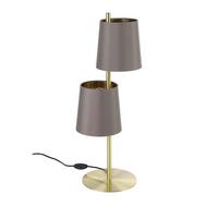 Tischleuchte 99611_almeida 2 - Messingfarben/Cappuccino, Konventionell, Textil/Metall (26/60,5cm) - Eglo