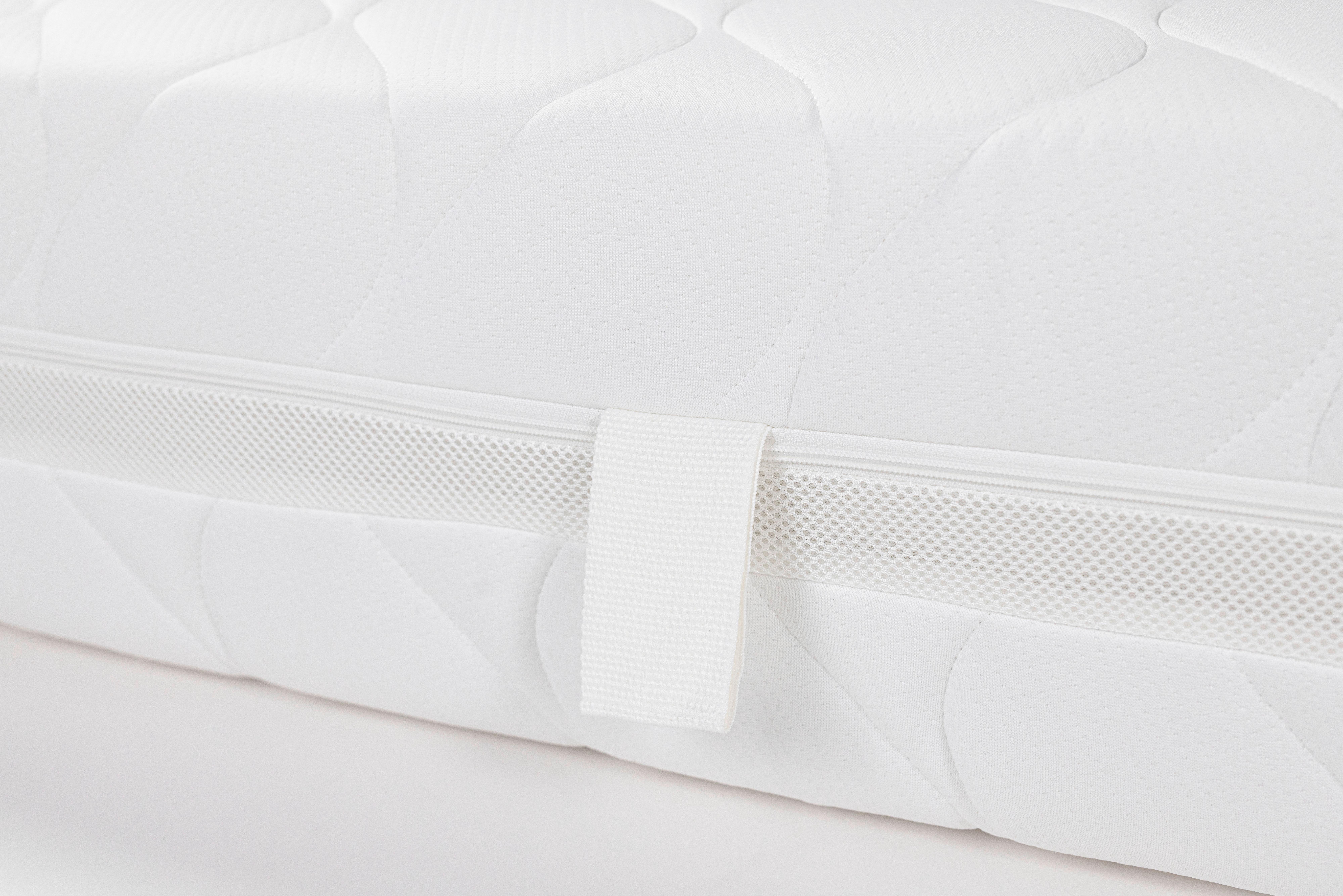 MATERAC-RDZEŃ/SPRĘŻYNY KIESZ. 7 ZONE POCKET SPRING MATTRESS - biały, Modern, tkanina (90/200cm) - Livetastic
