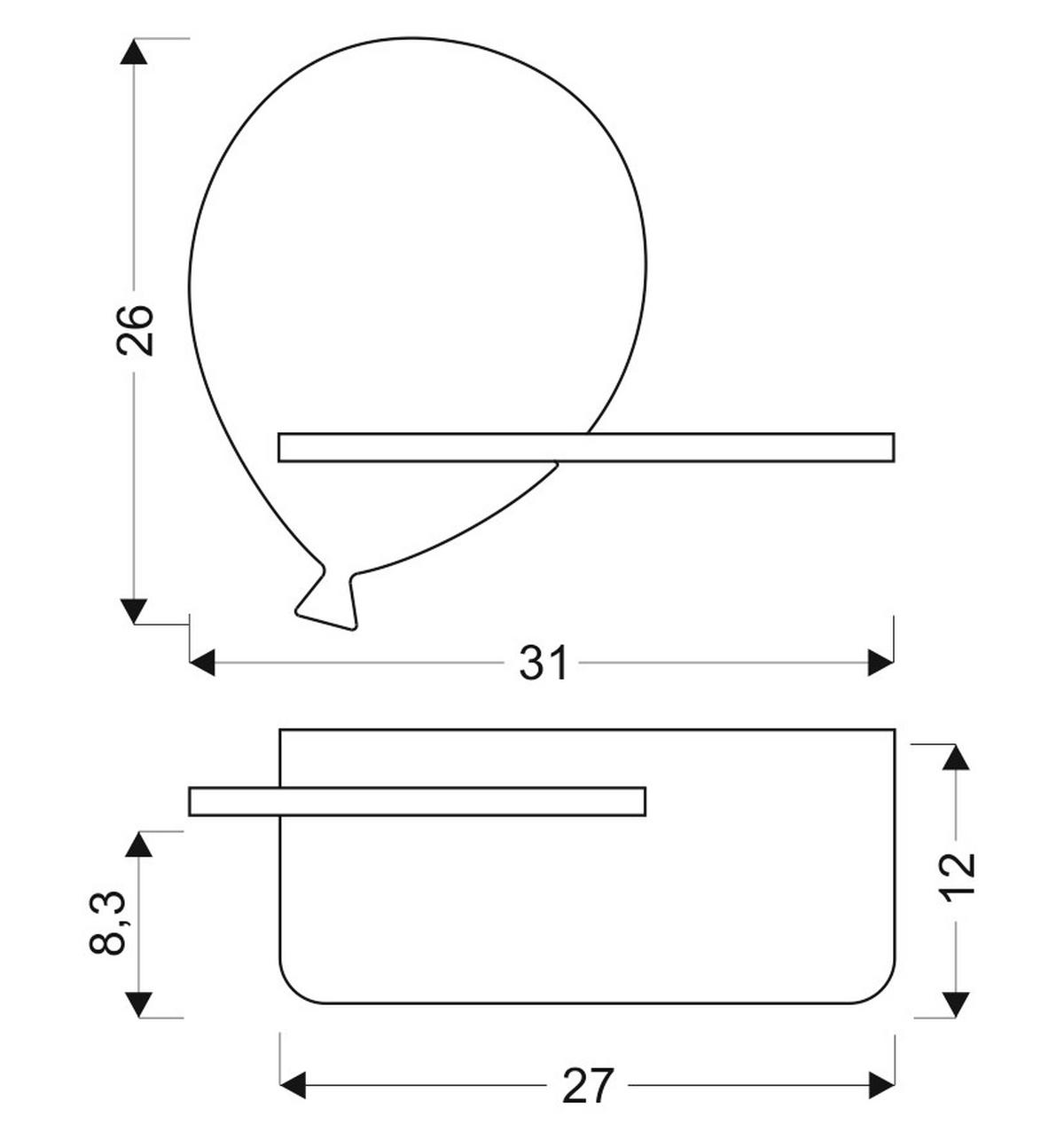 Zidna Svjetiljka Baloon - Konvencionalno, drvni materijal/drvo (31/12/26cm)