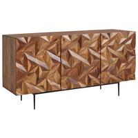 Komoda Wohnling, Pravi Les - zlate barve/črna, Design, kovina/les (144/72/47cm) - MID.YOU