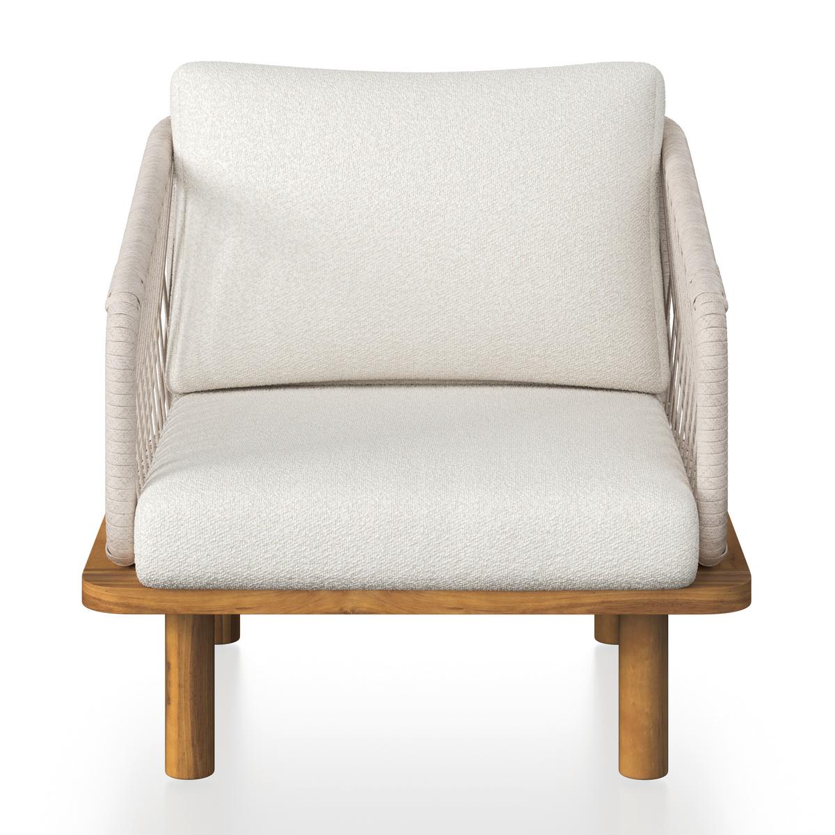 Lounge Garnitura Mara, Krem, 3-Delno - barva tikovine/bela, Moderno, kovina/tekstil (165/62,5/70cm) - Bessagi Garden