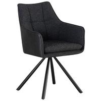 Scaun LEONY - negru, Modern, lemn/metal (56/89/63cm) - Premium Living