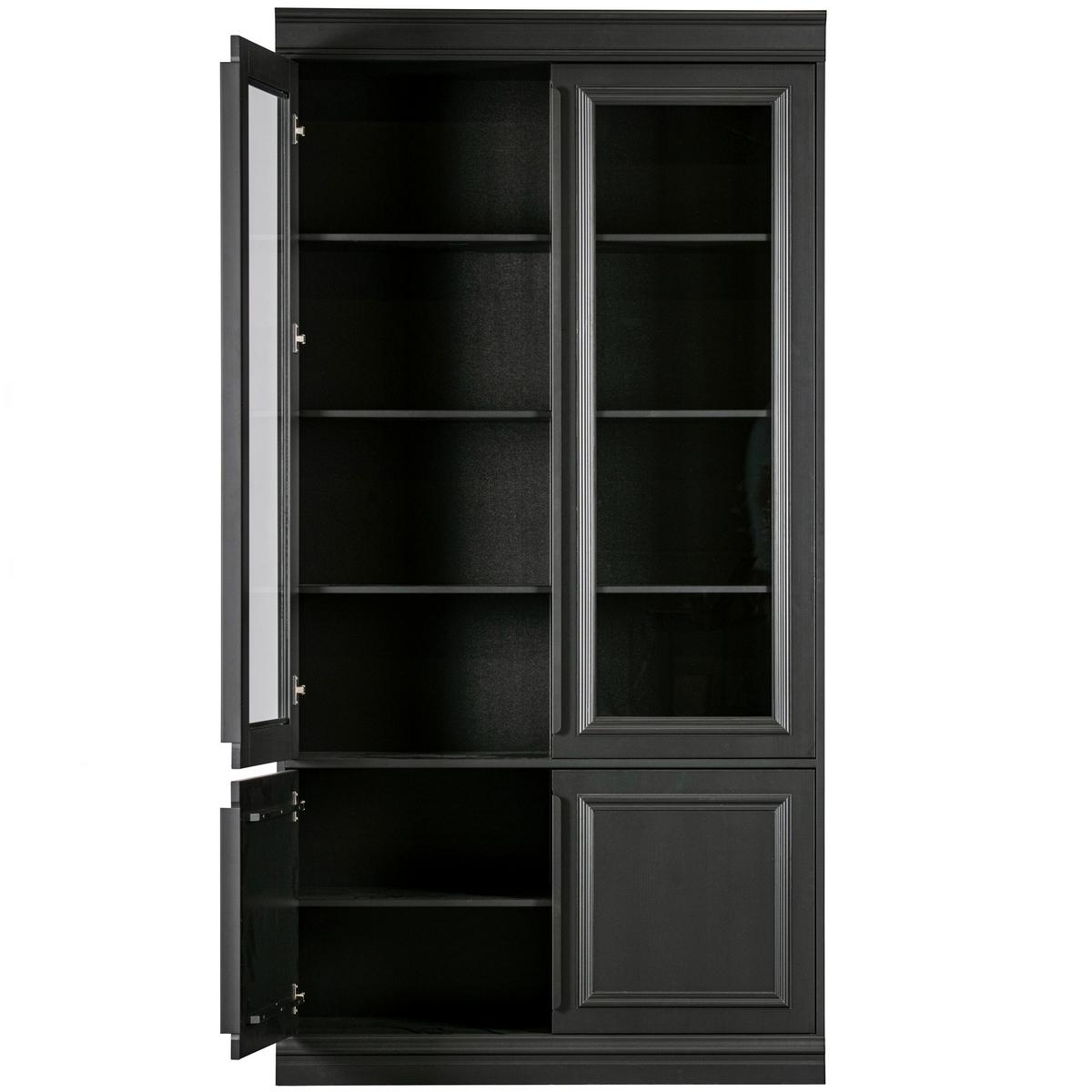 Vitrne Organize Schwarz - Schwarz, Design, Glas/Holz (110/215/44cm) - Livetastic