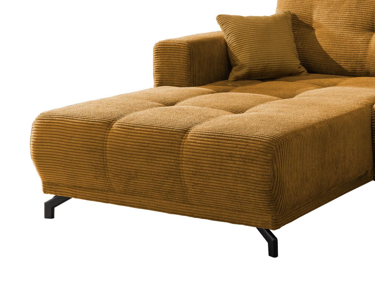 Wohnlandschaft Restato Goldfarben Cord - Goldfarben/Schwarz, MODERN, Holz/Textil (177/246cm) - MID.YOU