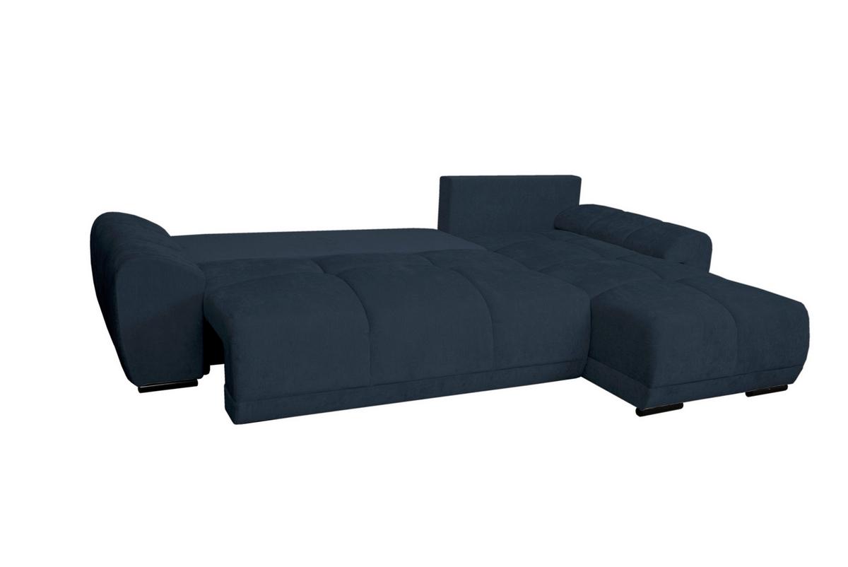 Kutna Garnitura Bonn - tamno plava/crna, Moderno, tekstil/plastika (296/182cm)