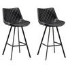 Barhocker-Set Bowie 2er-Set ca. 50x102 cm Schwarz - Schwarz, KONVENTIONELL, Textil/Metall (50/102/55cm) - MID.YOU