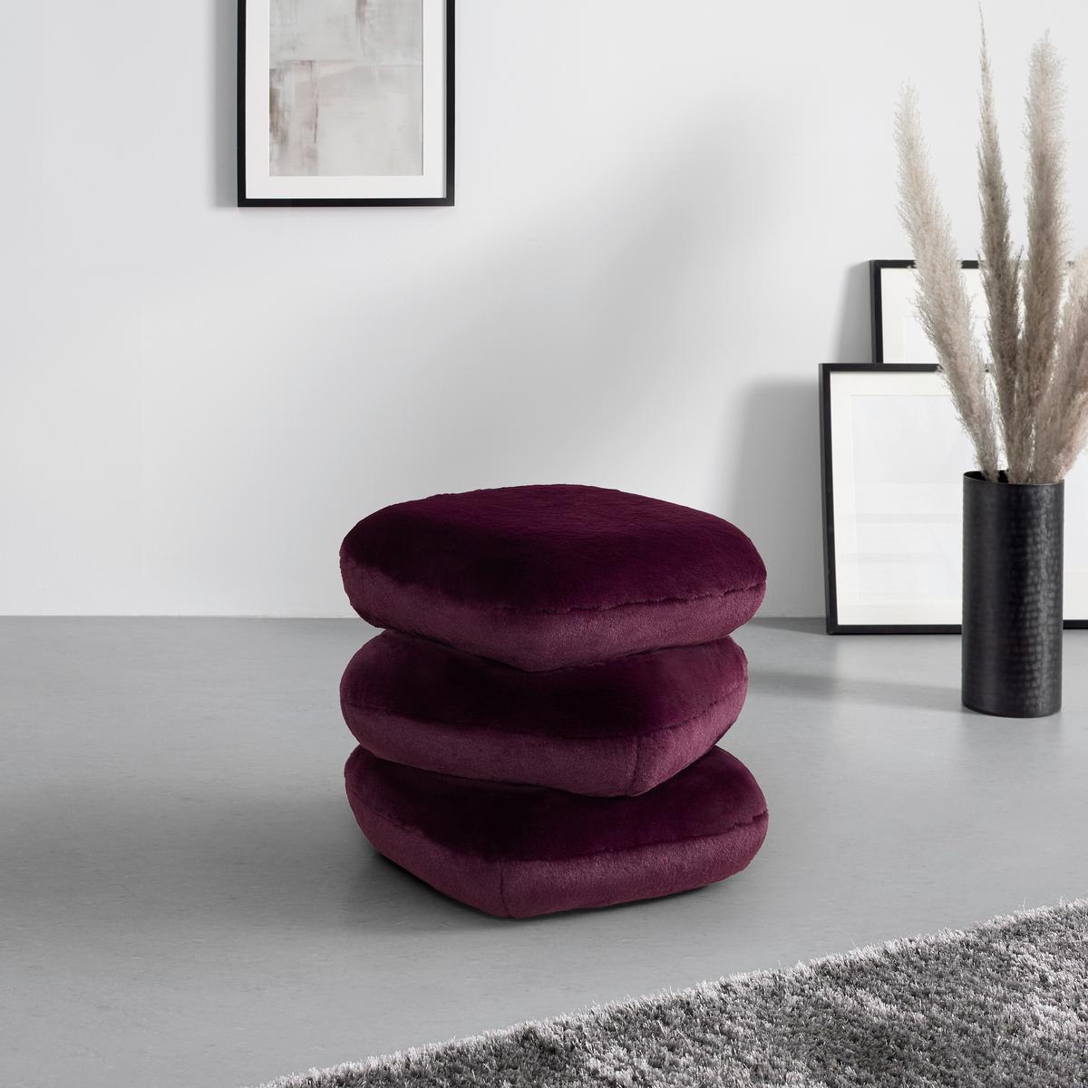 Drehhocker Vicky Bordeaux - Bordeaux, MODERN, Holz/Textil (54/54/44cm) - Premium Living