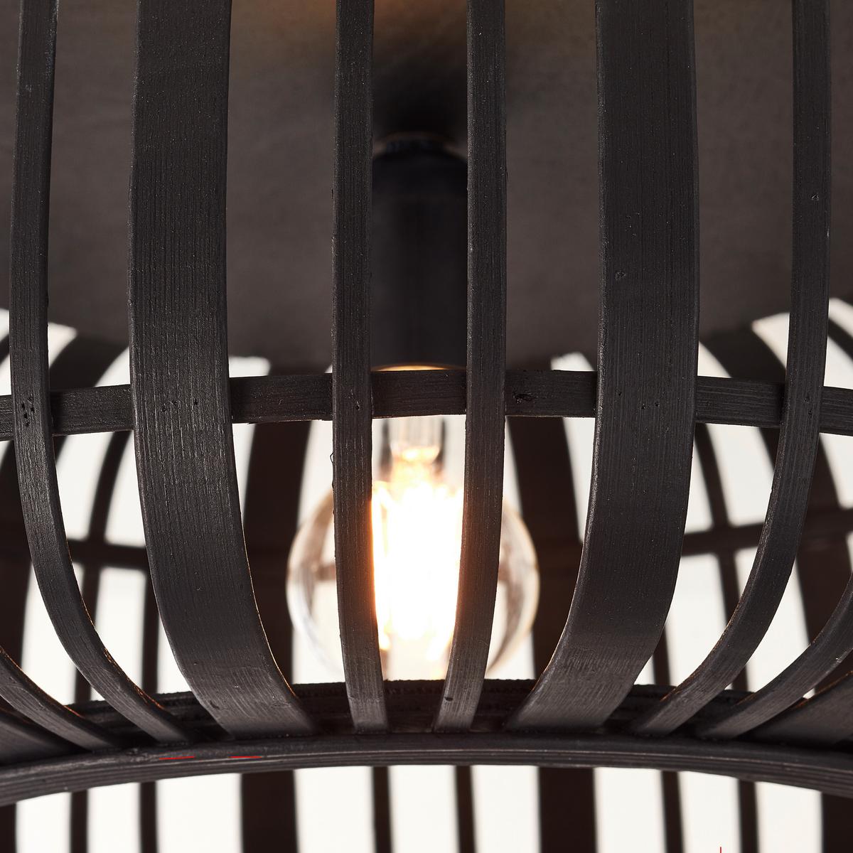 Deckenleuchte Woodrow Schwarz max. 60 Watt - Schwarz, Natur, Holz/Metall (51/23,5cm) - Brilliant