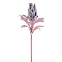 Dekozweig Protea II Lila - Lila/Grün, KONVENTIONELL, Kunststoff (50cm) - Modern Living