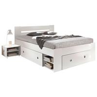 Posteljna Garnitura Stefan, S Predali, 140x200 - bela, Moderno, leseni material (140/200cm) - Boxxx