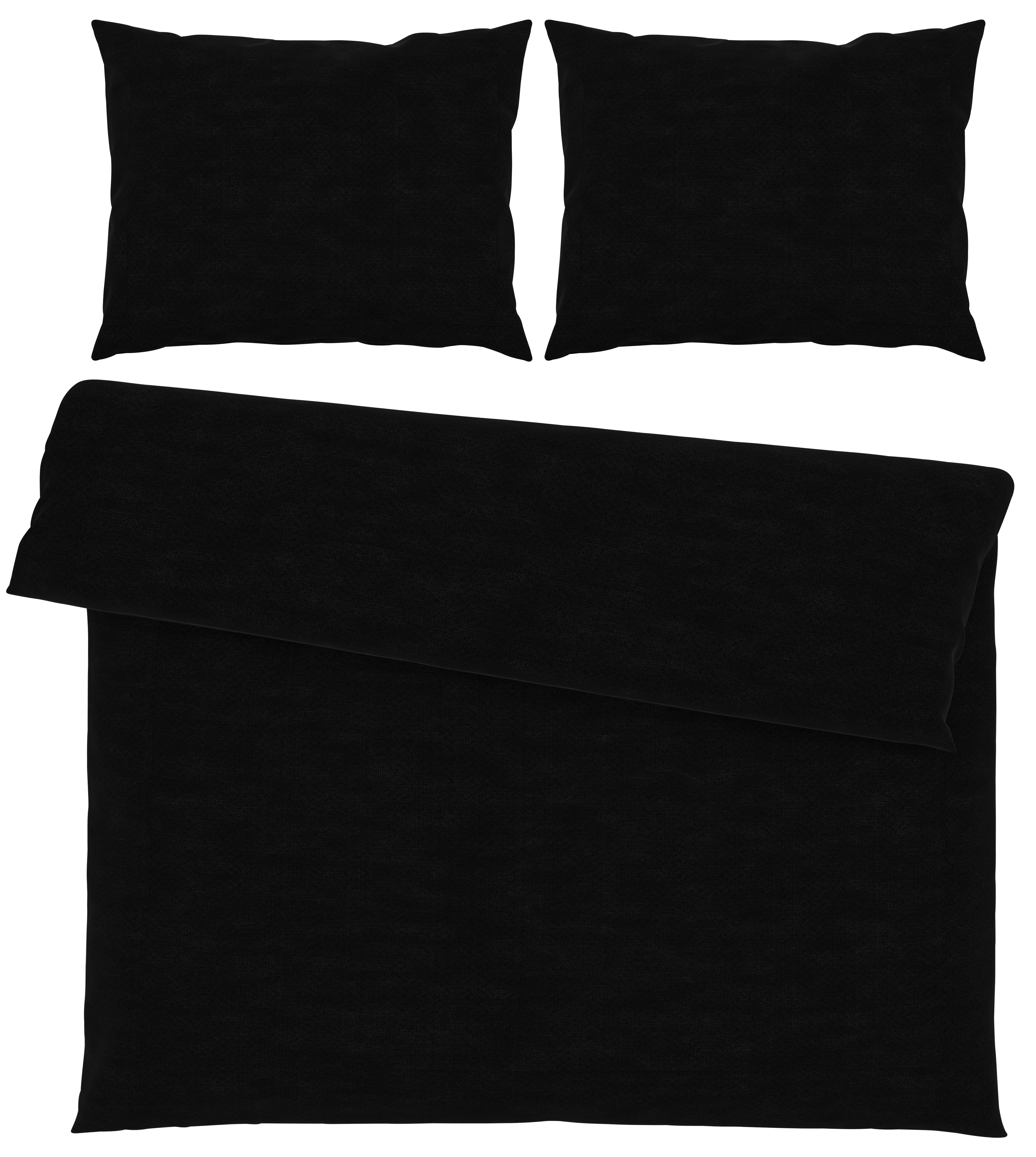 Bettwäsche Iris XXL Schwarz ca. 200x220cm - Schwarz, MODERN, Textil (200/220cm) - Modern Living