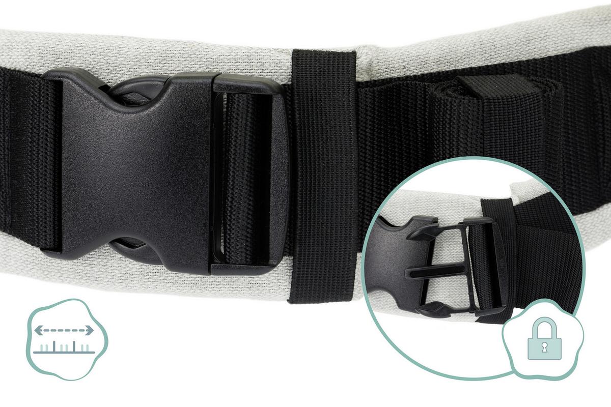 NOSIDEŁKO MC02-17 NATURAL - jasnoszary, Basics, tkanina (37/34cm) - Fillikid