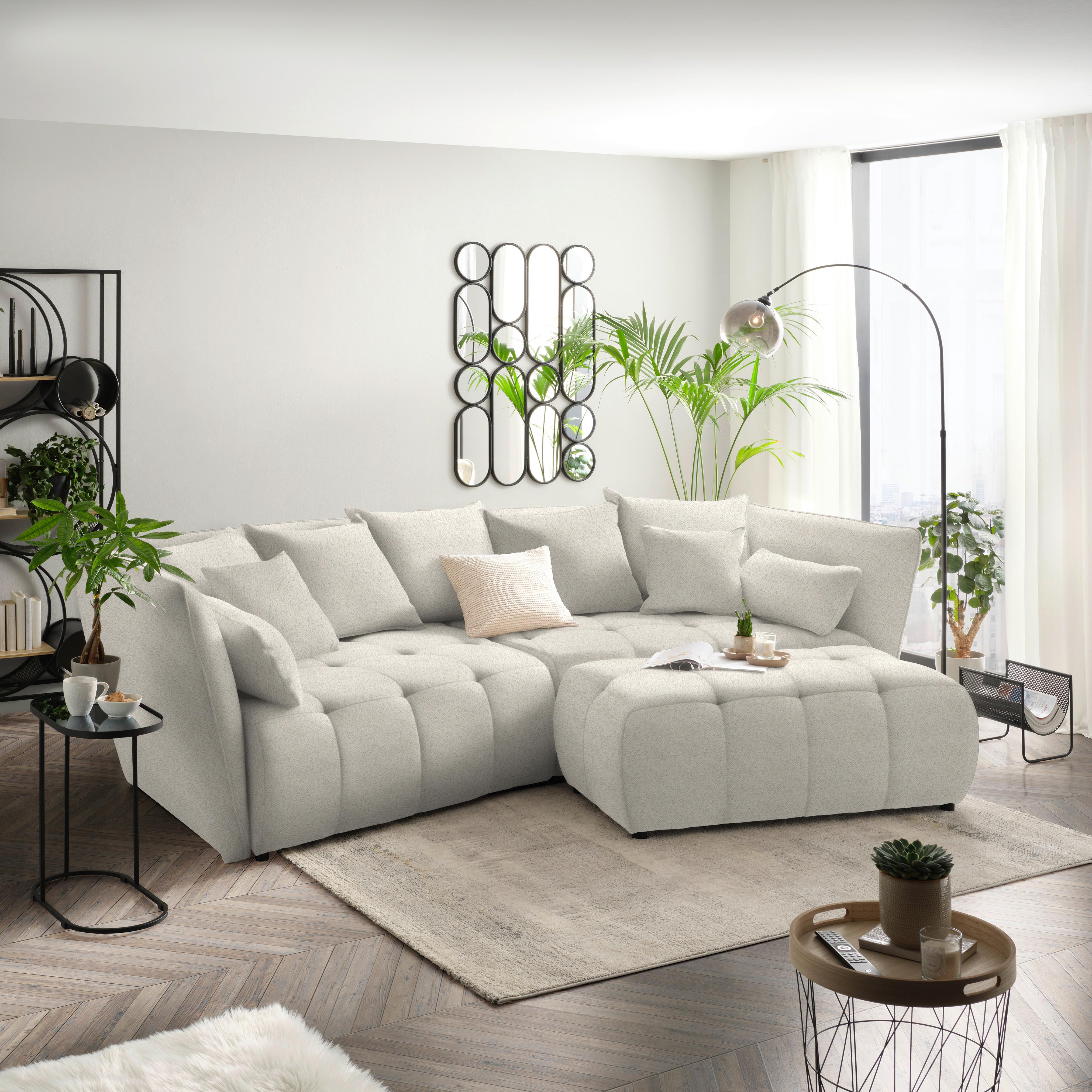 Boxspringsofa Sofi Beige - Beige/Schwarz, MODERN, Textil (294/93/152cm) - Premium Living