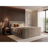 Boxbett Dana Plus Graubraun ca. 160x200cm - Graubraun/Schwarz, Kunststoff/Textil (160/200cm) - Based