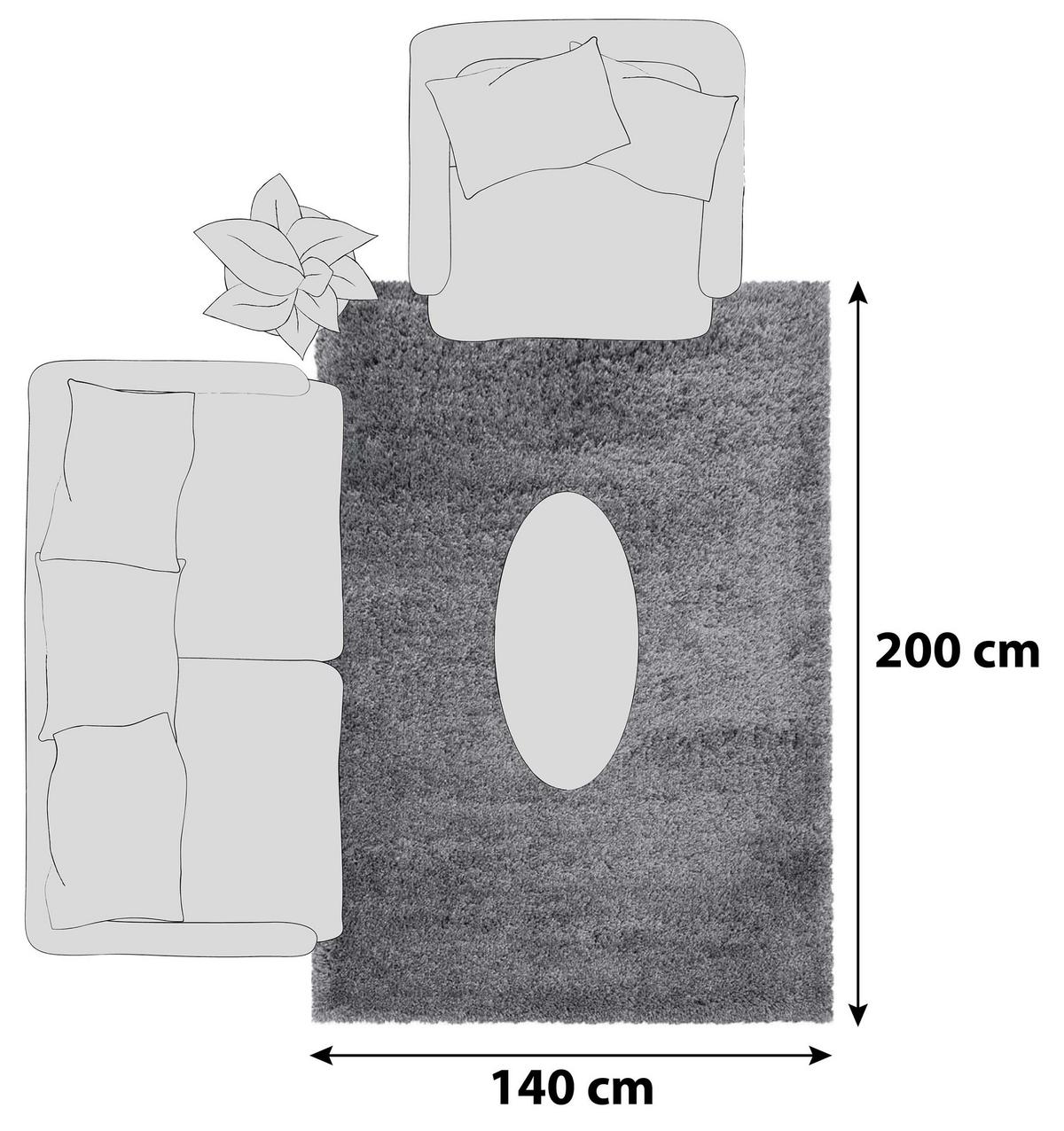 Preproga Fluffy, 140x200cm, Svetlo Siva - svetlo siva, Basics, tekstil (140/200cm)