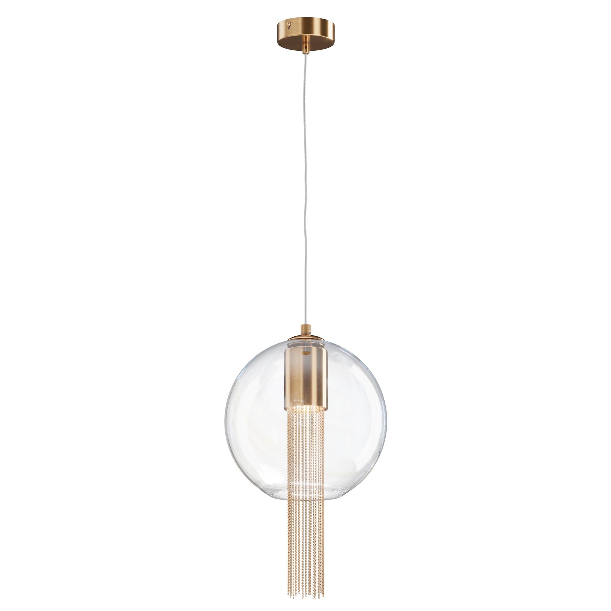 Pendelleuchte Flusso Bronzefarben max. 12 Watt - Transparent/Bronzefarben, Trend, Glas/Metall (25/47cm) - MAYTONI