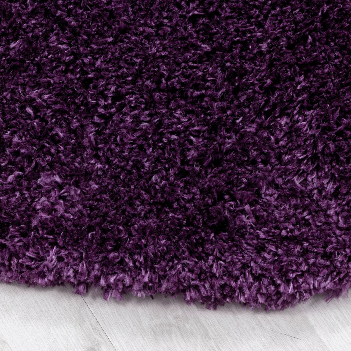 Hochflorteppich Fluffy Lila Ø ca. 200cm - Lila, Basics, Textil (200cm)